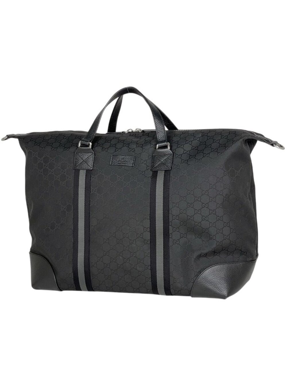Gucci GG Pattern Boston Bag Nylon Black